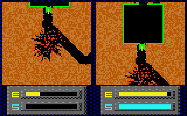 Original DOS Tunneler underground maze and tank battle